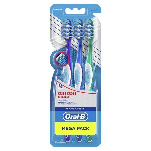 Oral B Pro Expert Criss Cross Manual Toothbrushes 3Ct