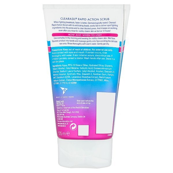 Clearasil Rapid Action Acne Exfoliating Face Scrub 125ml