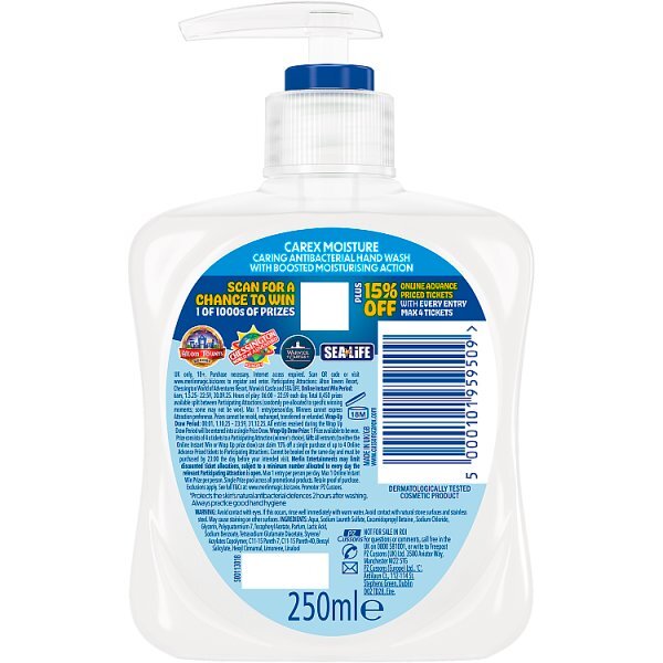 Carex Moisture Plus Antibacterial Hand Wash 250ml