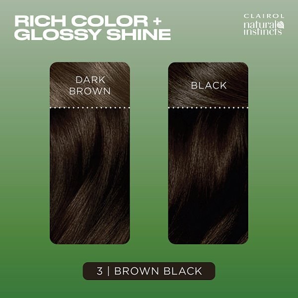 Clairol Natural Instincts Semi-Permanent Hair Dye 3 Brown Black
