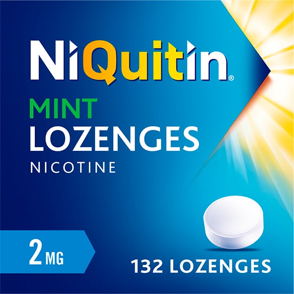 NiQuitin Mint 2mg Lozenges, 132 Lozenges- Quit Smoking Aid