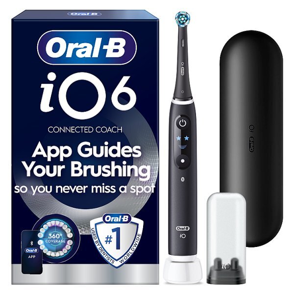 Oral-B iO6 Black Lava Electric Toothbrush + Travel Case
