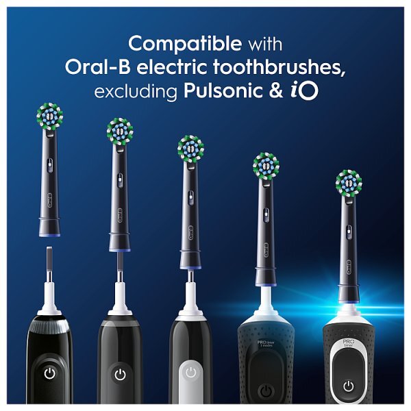 Oral-B Pro Cross Action Black Toothbrush Heads, 2 Counts