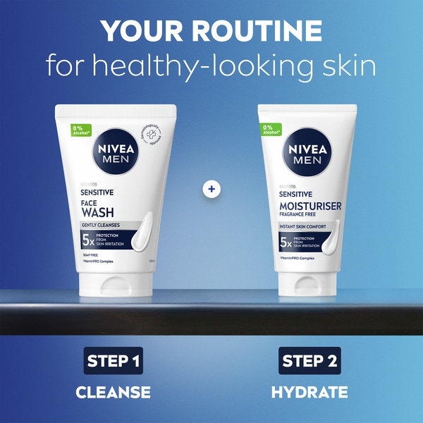 NIVEA MEN Sensitive Face Wash with 0% Alcohol, 100ml