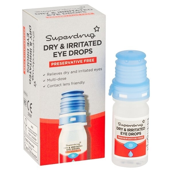 Superdrug Dry & Irritated Eye Drops Preservative Free 10ml