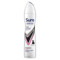 Sure Antiperspirant Deo Aerosol Nonstop Invis Pure 250ml