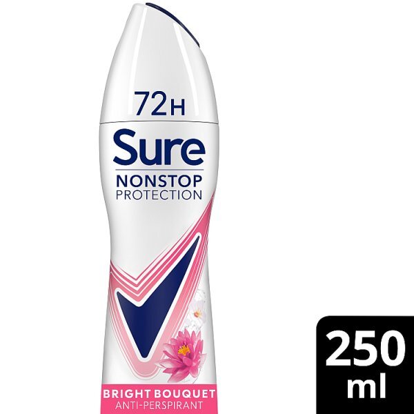 Sure Antiperspirant Deo Aerosol Nonstop Bright Bouquet 250ml