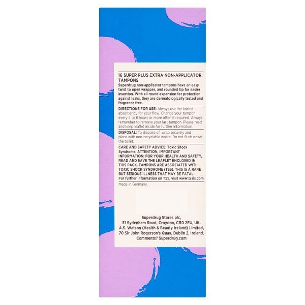Superdrug Super Plus Non-App Tampons x16
