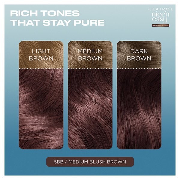 Clairol Nice'n Easy Pure Brunettes Permanent Hair Dye Med Blush Brown