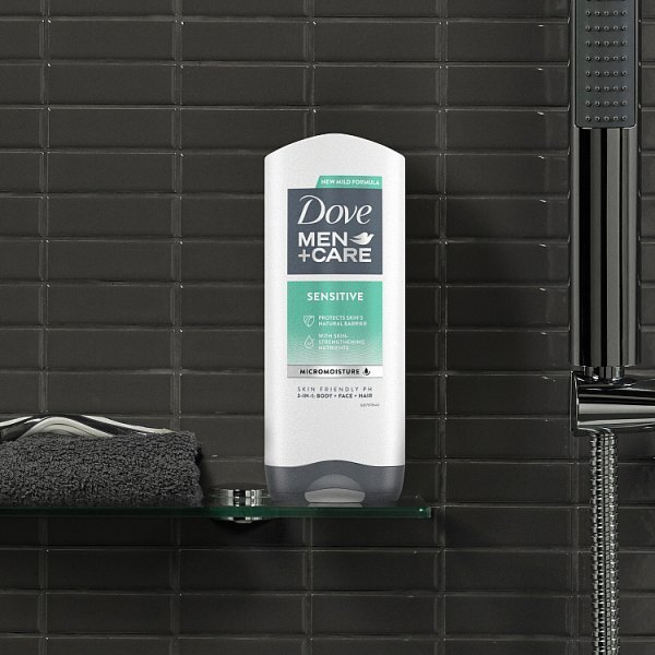 Dove Men+ Care Sensitive Body Wash 3 In 1 400Ml