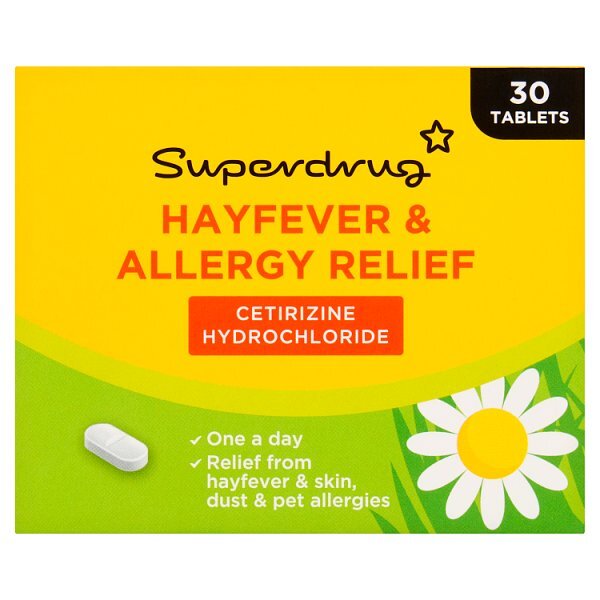 Superdrug Allergy & Hayfever 1 a Day Cetirizine Tablets X 30