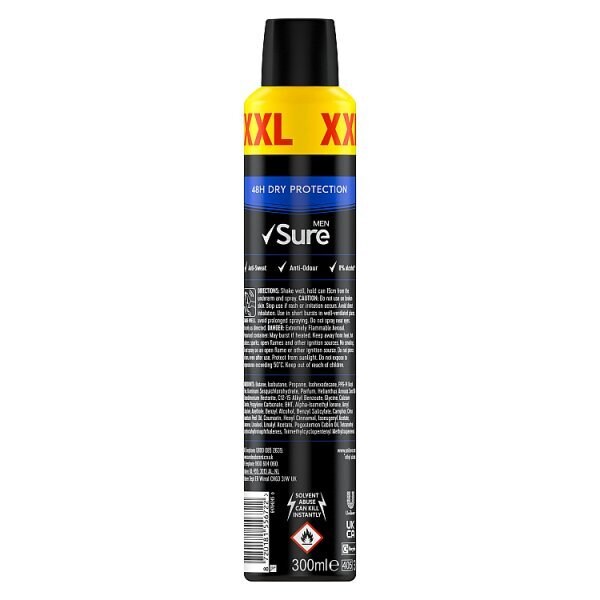 Sure Men Invisible Ice Fresh Anti-Perspirant Aerosol Deodorant 300ml