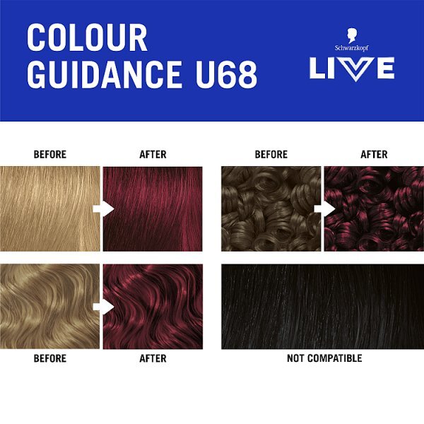 Schwarzkopf LIVE U68 Ruby Glaze Permanent Hair Dye