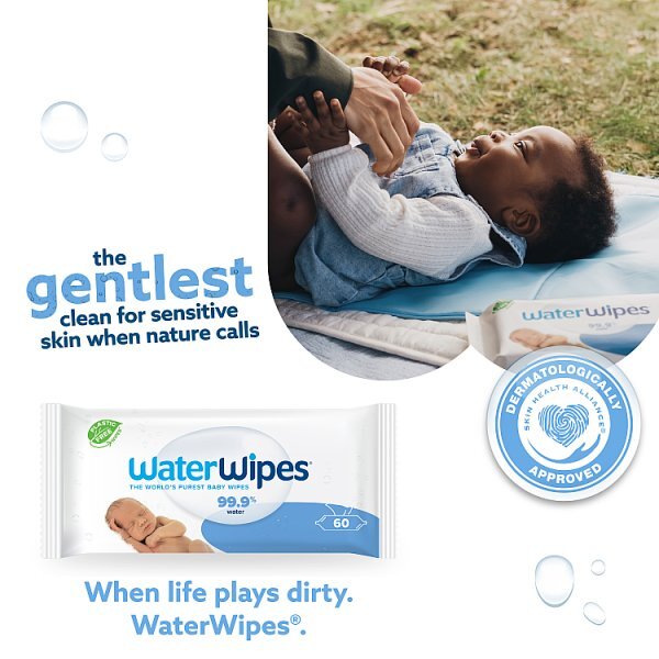 Waterwipes Sensitive Newborn Biodegradable Baby Wipes 60 Pk