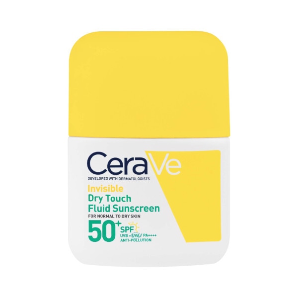 CeraVe Invisible Dry Touch Fluid Sunscreen SPF 50 for normal to oily skin with 3 essential ceramides 50ml