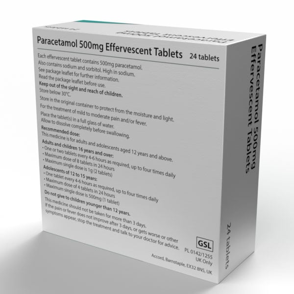 Accord Paracetamol Effervescent Tablets 500Mg