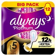 Always Platinum Secure Night Extra Size5 Sanitary Towels x12