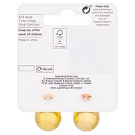 Superdrug Gold Tone Large Drop Earrings