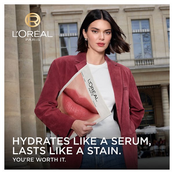 L'Oréal Paris Lip Tint, Hyaluron Tint Lip Stain Serum, Up to 2x More Hydrated Lips, 420 Le Rouge Paris