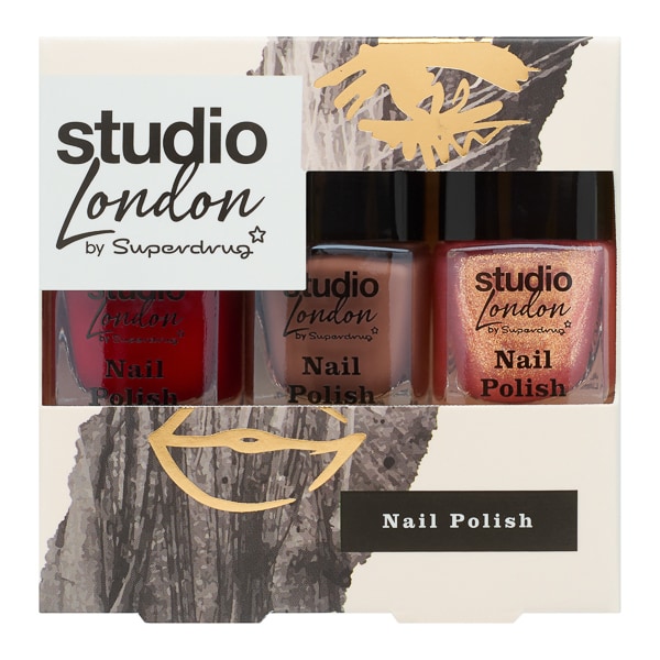 Superdrug Studio London 3 Piece Nail Polish Gift Set