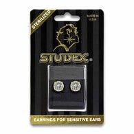 Studex 24Ct Gold Plated 8mm CZ Earrings