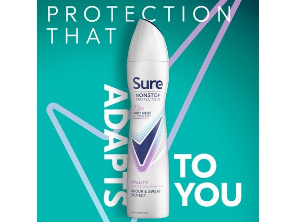 Sure Nonstop Protection Vitality Anti-Perspirant Aerosol 250 ml