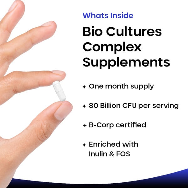 New Leaf Bio Cultures Complex + Inulin & Fos - 60 Vegan Caps