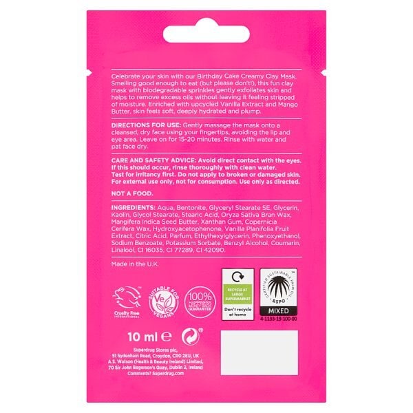 Superdrug Birthday Cake Clay Face Mask