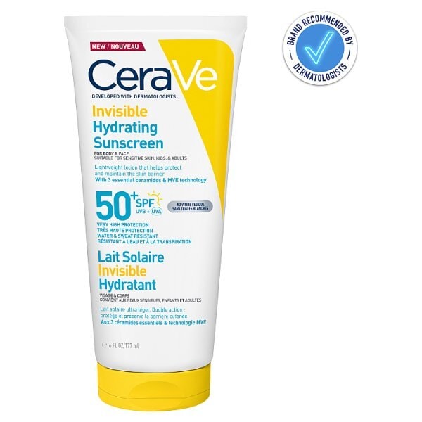 CeraVe Invisible Hydrating Sunscreen SPF50 for body & face 177ml