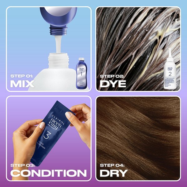 Clairol Nice'n Easy Tone+Gloss Semi-Permanent Hair Dye Med Gold Brown