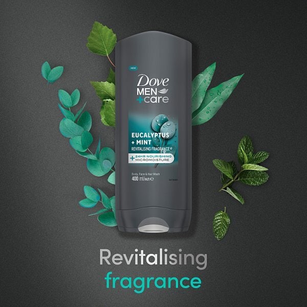 Dove Men+Care Eucalyptus + Mint 3-in-1 Hair, Face and Body Wash 400 ml