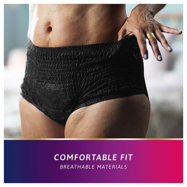 TENA  Silhouette Plus Black Incontinence Pants Size Large 8 pack