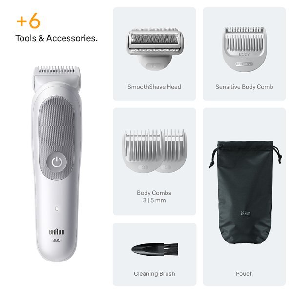 Braun Body Groomer, +6 Tools, Trim & Shave Hair, Bg5550