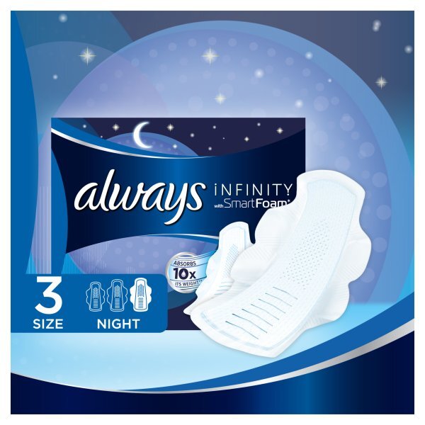 Always Infinity Night with wings Sanitary Towels 10 Pack