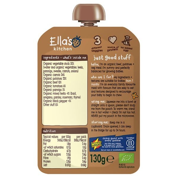 Ella's Kitchen Organic Beef Stew with Spuds 7m+ 130g