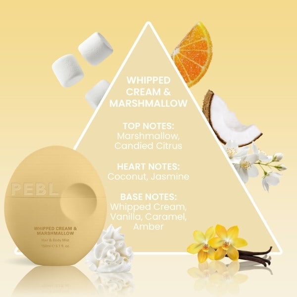 Pebl Whipped Cream & Marshmallow Hair & Body Mist 150Ml