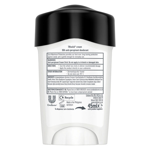 Sure Men Maximum Protection Clean Scent Anti-Perspirant Cream 45 ml