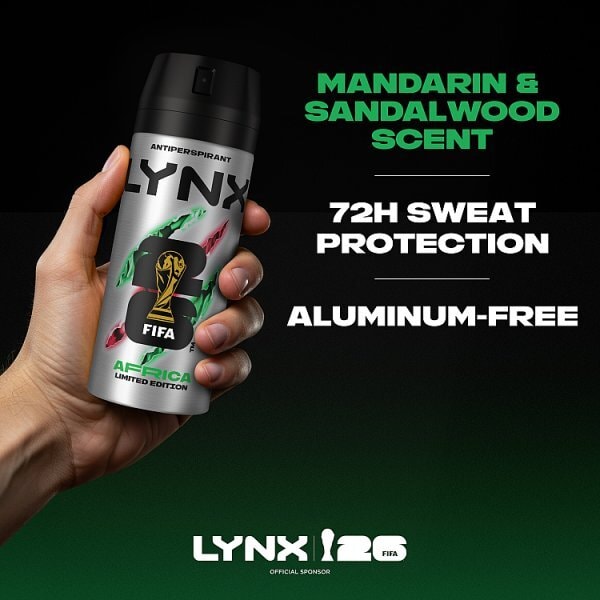 Lynx Africa Anti-Perspirant Deodorant Aerosol 150 ml Fifa World cup Limited Edition