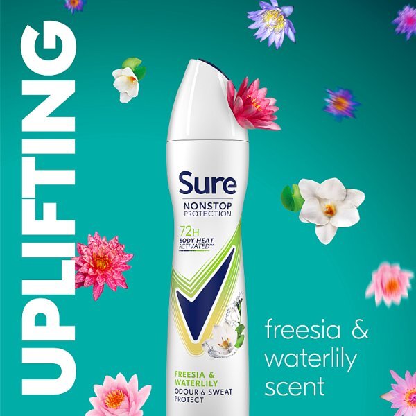Sure Women Nonstop Freesia & Waterlily 72hr Deodorant Spray 250ml Fifa World cup Limited Edition