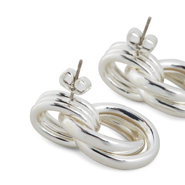 Superdrug Silver Tone Triple Loop Stud