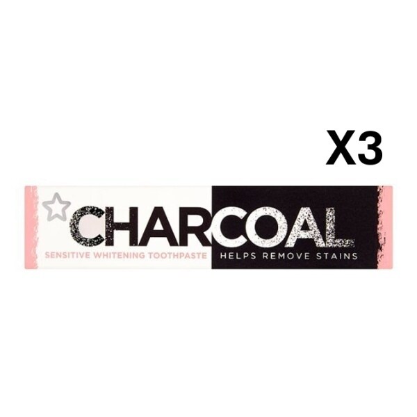 Superdrug Sensitive Charcoal Toothpaste x3 Bundle