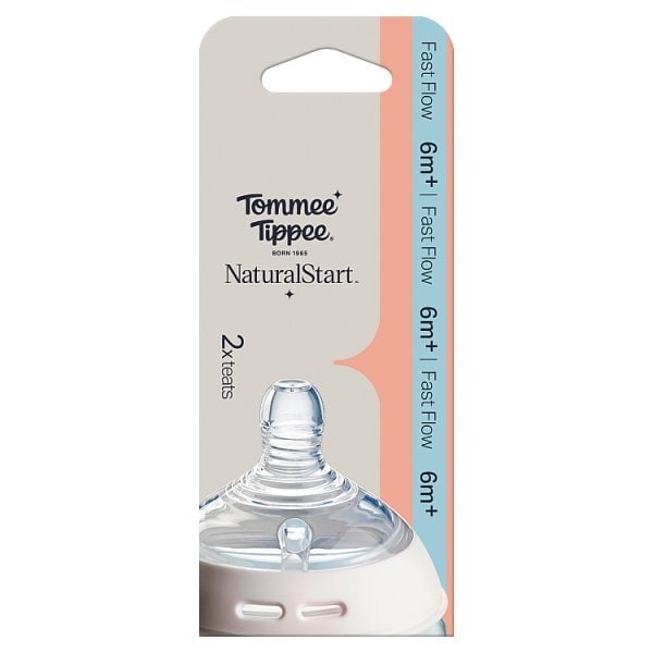 Tommee Tippee Closer To Nature Bottle Teats, Fast Flow, 6M