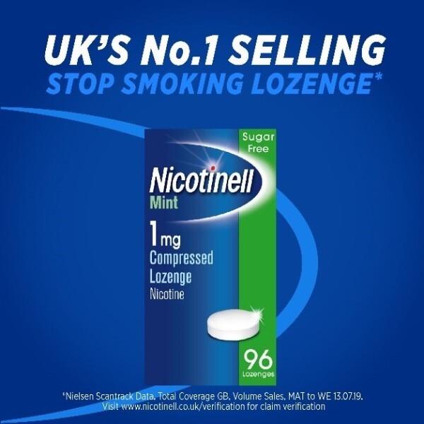 Nicotinell Nicotine Lozenge Stop Smoking Aid 1 mg Mint 144s