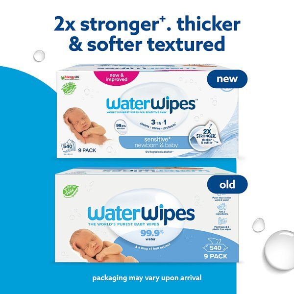 Waterwipes Sensitive Newborn Biodegradable Baby Wipes 9 Pk