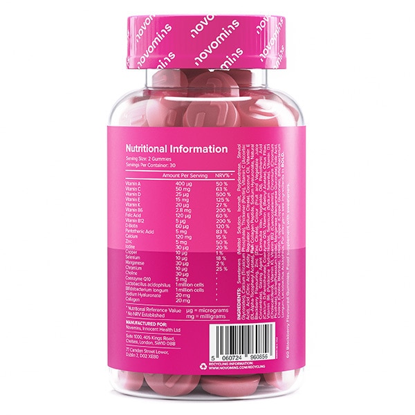 Novomins Blackberry-Flavoured Women's Multivitamin Gummies