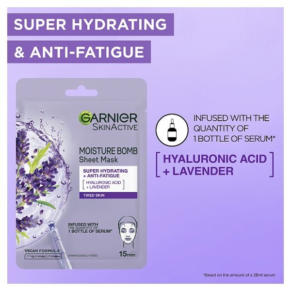 Garnier Moisture Bomb Lavender Hydrating Face Sheet Mask