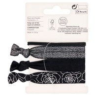 Studio London Black & Metallic Flat Hairbands 4pk