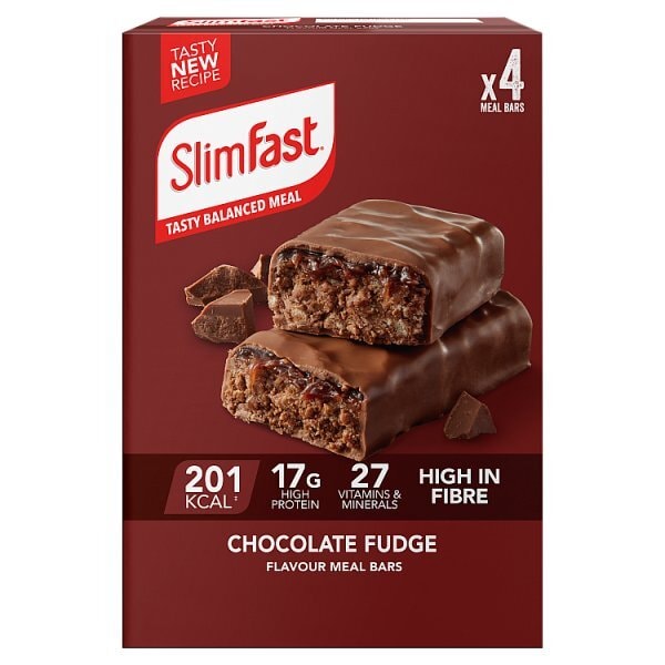 Slimfast Meal Replacement Bar Chocolate Fudge 4X60g