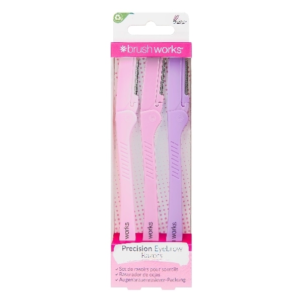 Brushworks Precision Eyebrow Razor - Mixed (Pack Of 3)