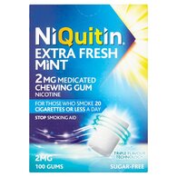 NiQuitin Extra Fresh Mint 2mg Medicated Chewing Gum 100 Gums